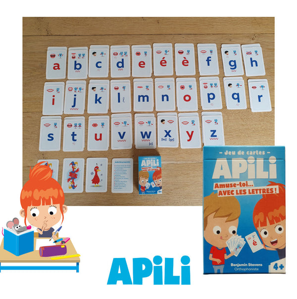 Jeu de cartes Apili, Les lettres de l'alphabet
